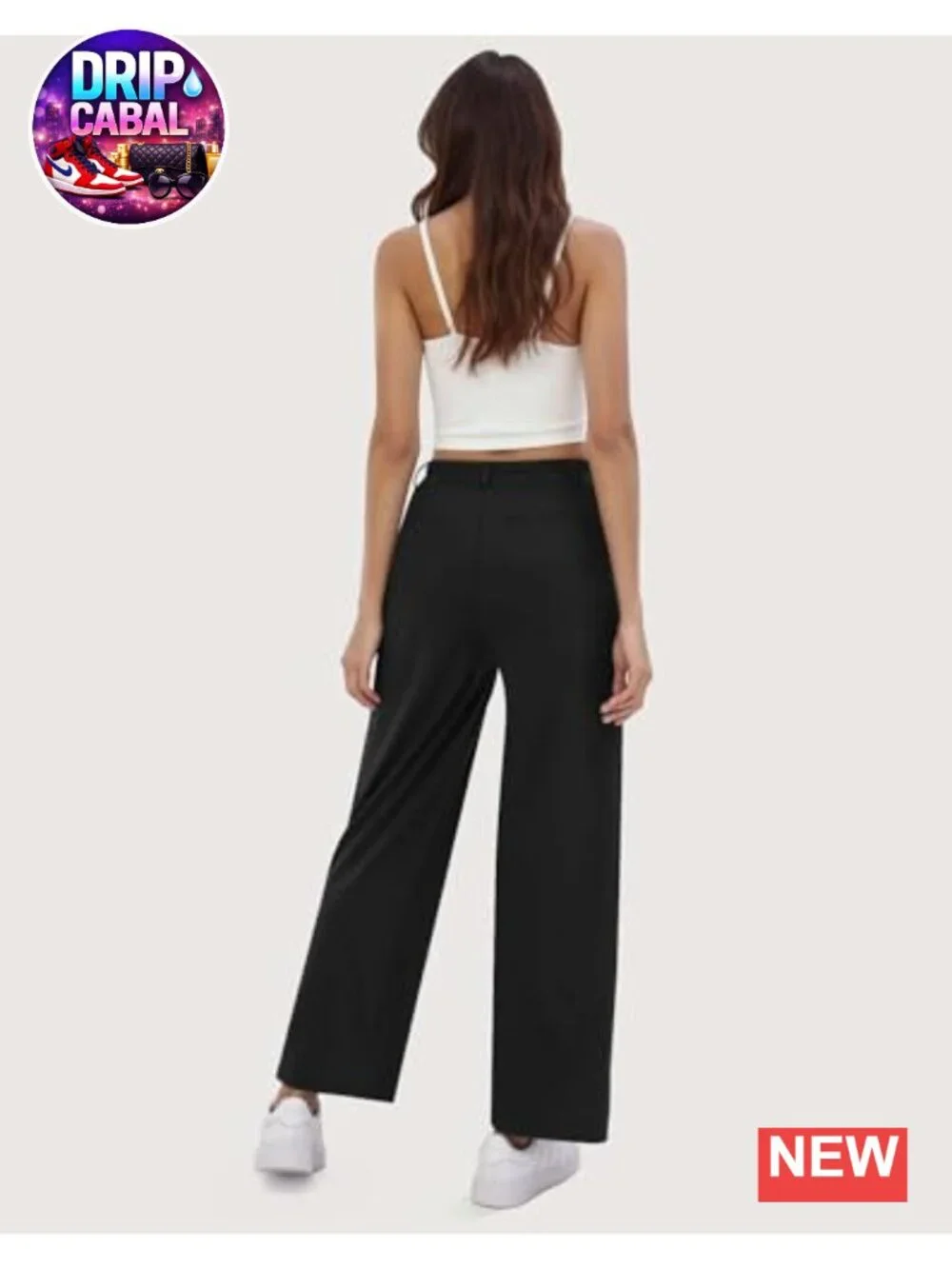 Wide Leg Dress Pants High Waisted Business Casual Work Slacks Pleated Front